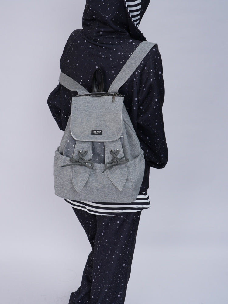 Rabbit Ears Cute School Backpack Gray/White【s0000016804】