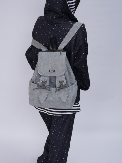 Rabbit Ears Cute School Backpack Gray/White【s0000016804】