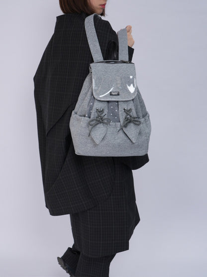 Rabbit Ears Cute School Backpack Gray/White【s0000016804】