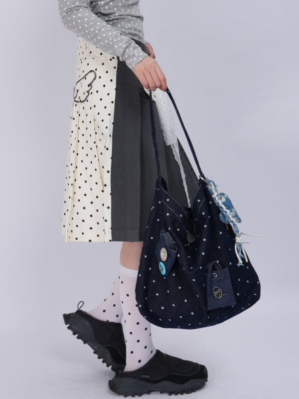 Denim One Shoulder Crossbody Large Capacity Bag【s0000016805】