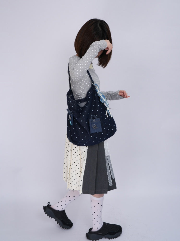 Denim One Shoulder Crossbody Large Capacity Bag【s0000016805】