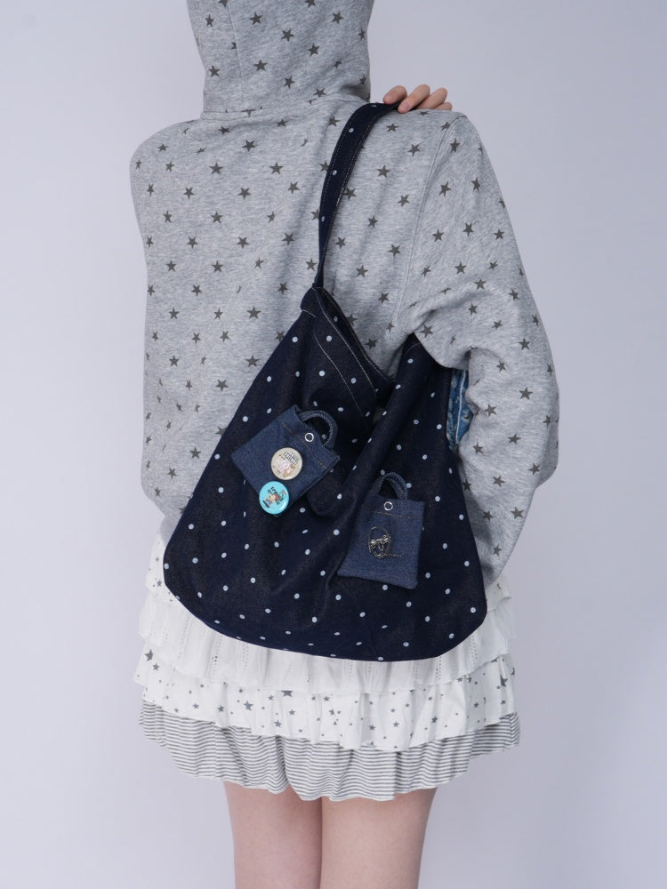 Denim One Shoulder Crossbody Large Capacity Bag【s0000016805】