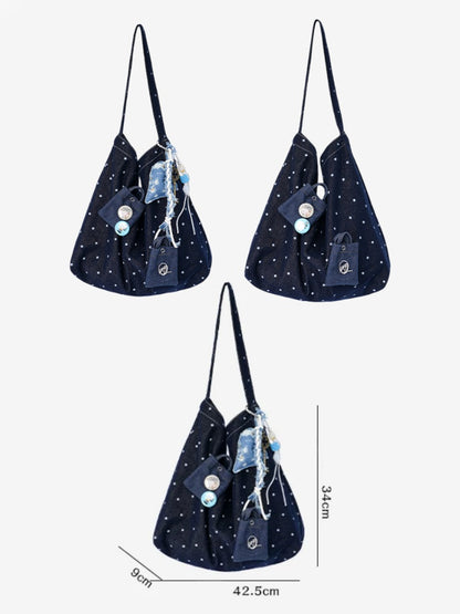 Denim One Shoulder Crossbody Large Capacity Bag【s0000016805】