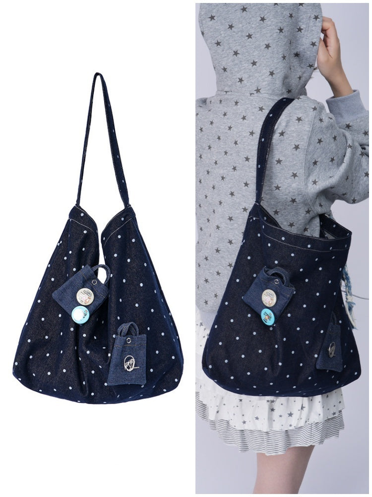 Denim One Shoulder Crossbody Large Capacity Bag【s0000016805】