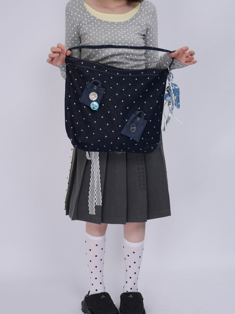 Denim One Shoulder Crossbody Large Capacity Bag【s0000016805】
