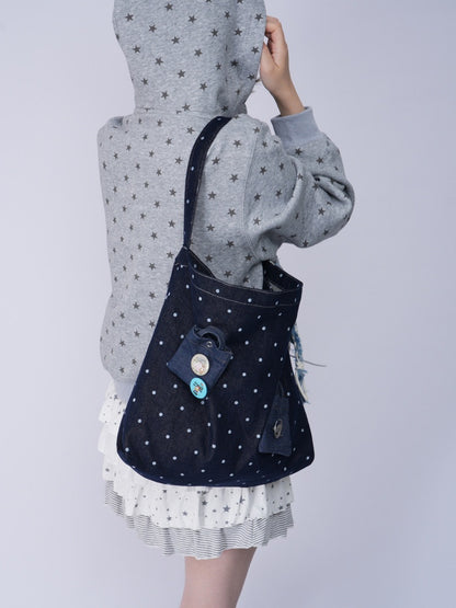 Denim One Shoulder Crossbody Large Capacity Bag【s0000016805】