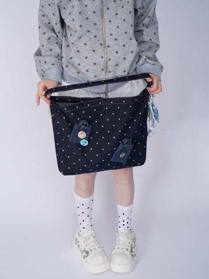Denim One Shoulder Crossbody Large Capacity Bag【s0000016805】
