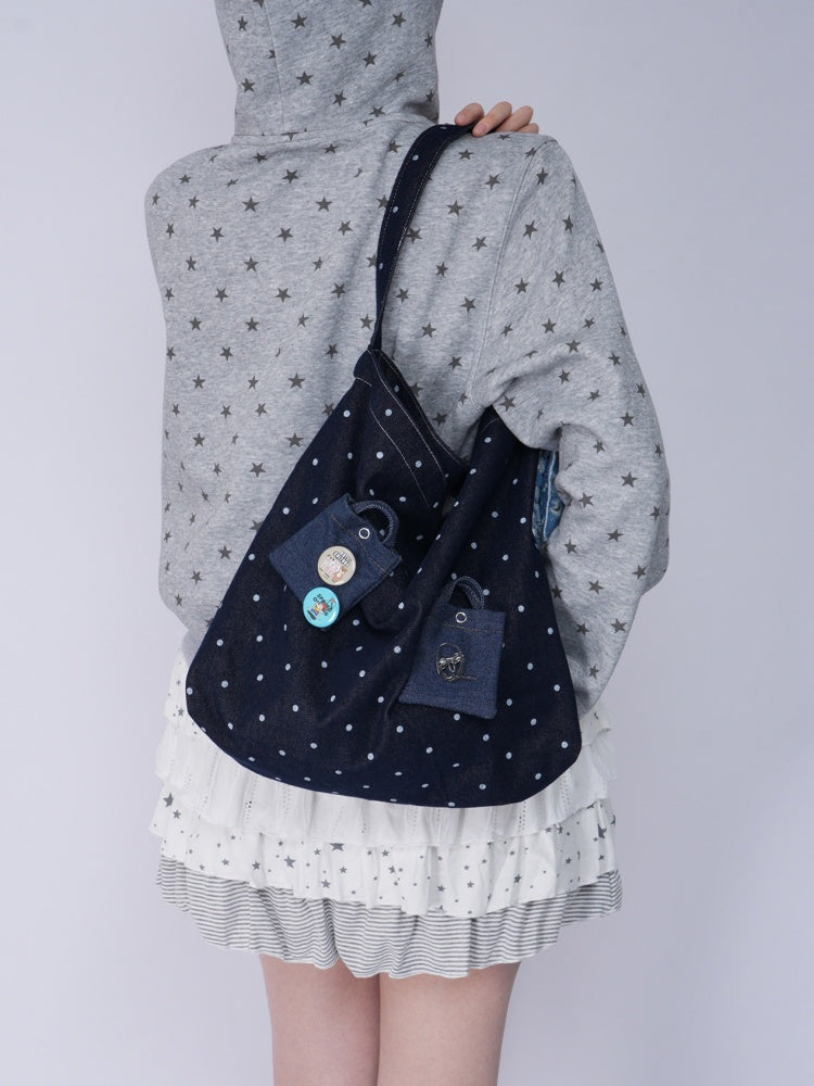 Denim One Shoulder Crossbody Large Capacity Bag【s0000016805】