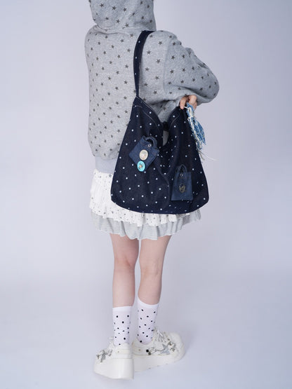 Denim One Shoulder Crossbody Large Capacity Bag【s0000016805】