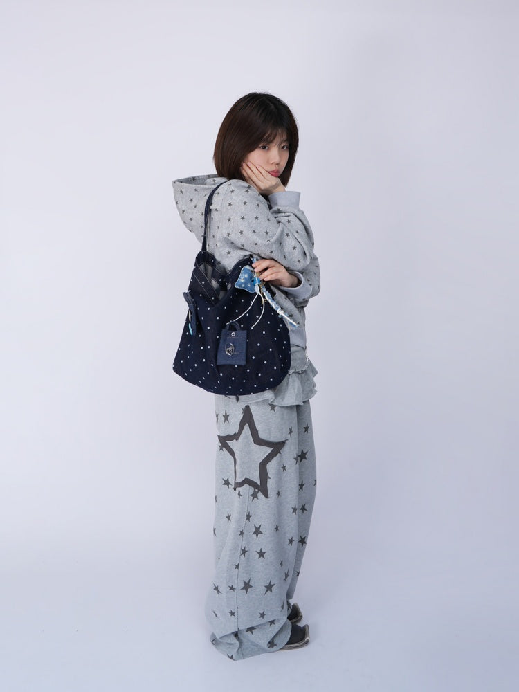 Denim One Shoulder Crossbody Large Capacity Bag【s0000016805】