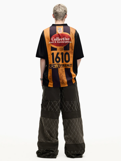 American Vintage Jersey Short Sleeve Striped Stitching Quick Dry T-Shirt【s0000016808】