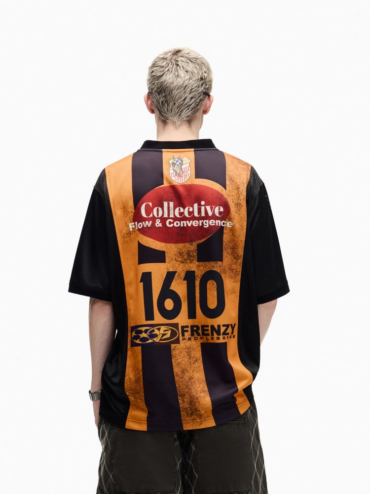 American Vintage Jersey Short Sleeve Striped Stitching Quick Dry T-Shirt【s0000016808】