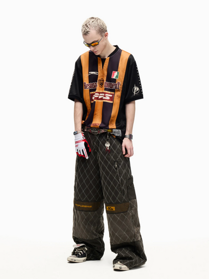 American Vintage Jersey Short Sleeve Striped Stitching Quick Dry T-Shirt【s0000016808】