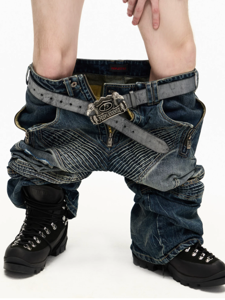 Double Headed Eagle Vintage Distressed Cowhide Wax Craft Belt【s0000016809】