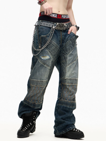 Double Headed Eagle Vintage Distressed Cowhide Wax Craft Belt【s0000016809】
