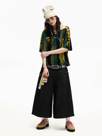 Heavy Duty Denim Cropped Pleated Street Loose Shorts Pants【s0000016810】
