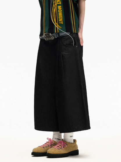 Heavy Duty Denim Cropped Pleated Street Loose Shorts Pants【s0000016810】