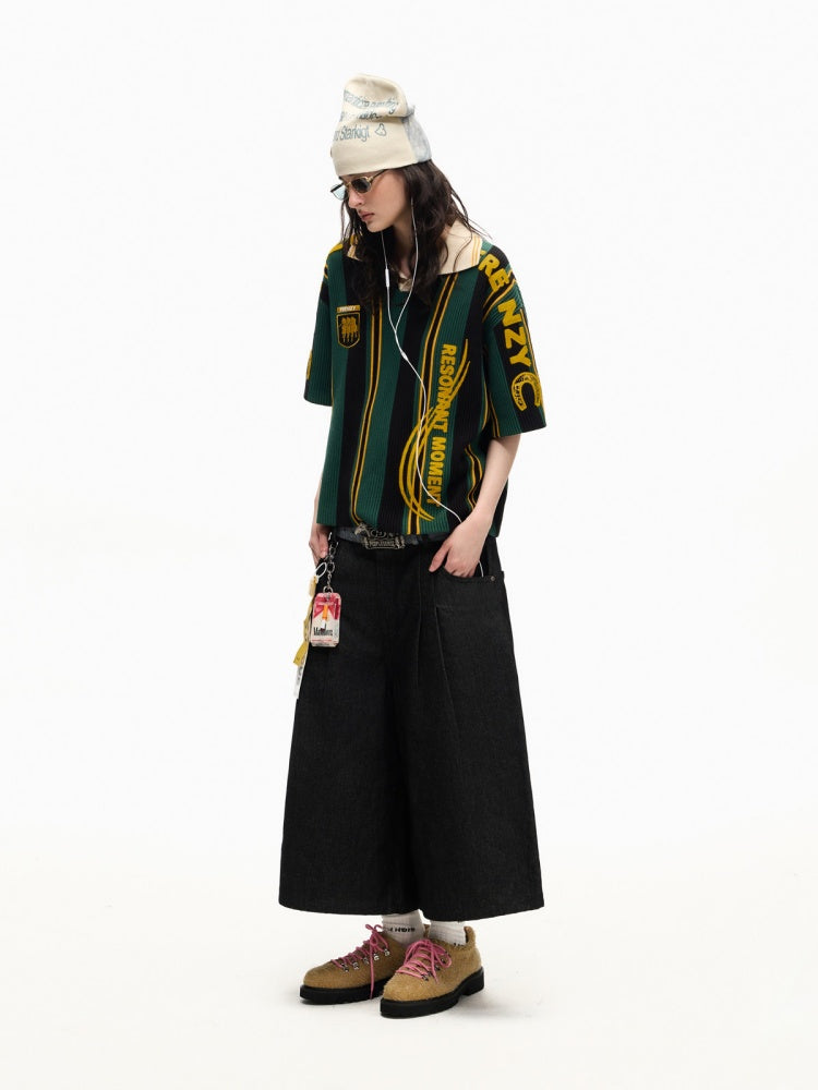 Heavy Duty Denim Cropped Pleated Street Loose Shorts Pants【s0000016810】