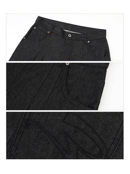 Heavy Duty Denim Cropped Pleated Street Loose Shorts Pants【s0000016810】