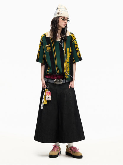 Heavy Duty Denim Cropped Pleated Street Loose Shorts Pants【s0000016810】