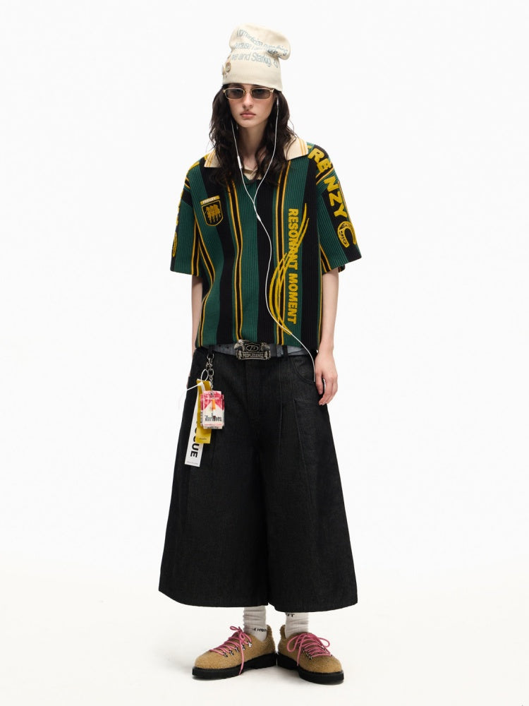 Heavy Duty Denim Cropped Pleated Street Loose Shorts Pants【s0000016810】