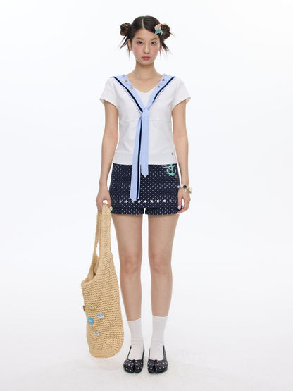 Summer Polka Dot Print Culottes Skirt【s0000016811】