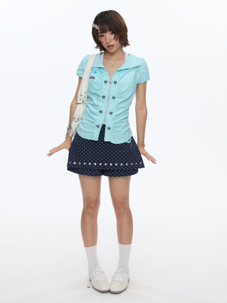 Summer Polka Dot Print Culottes Skirt【s0000016811】