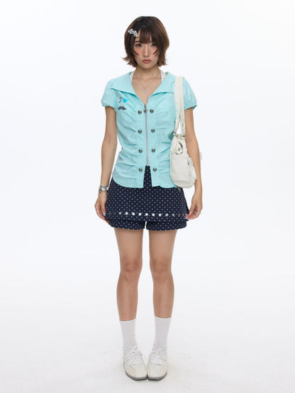 Summer Polka Dot Print Culottes Skirt【s0000016811】