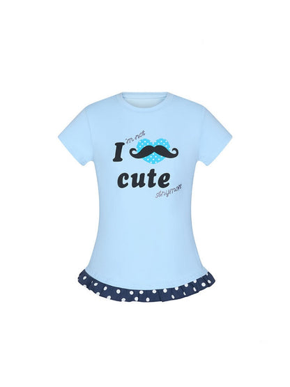 Beard Polka Dot Lace Rhinestone Short-Sleeved T-Shirt【s0000016813】