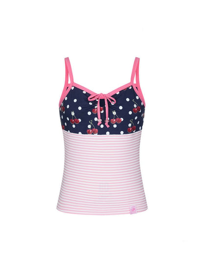 Cherry Polka Dot Suspender Striped Camisole【s0000016817】