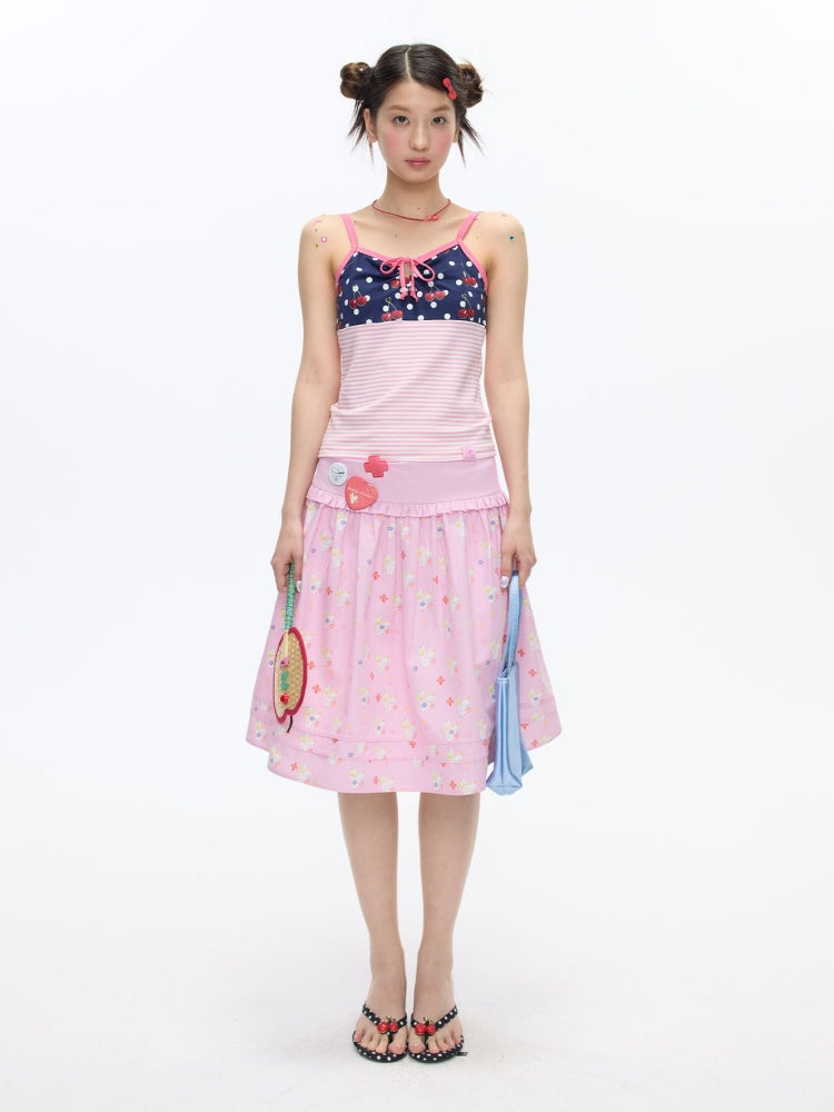 Cherry Polka Dot Suspender Striped Camisole【s0000016817】