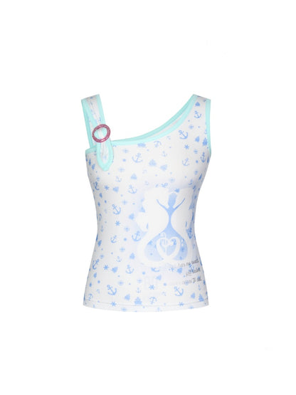 Seahorse Full Print Ring Buckle Tank Top【s0000016820】