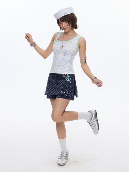 Seahorse Full Print Ring Buckle Tank Top【s0000016820】