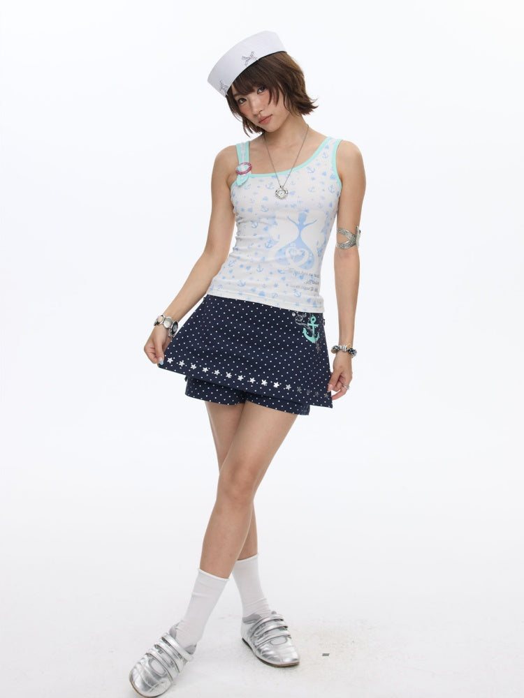 Seahorse Full Print Ring Buckle Tank Top【s0000016820】