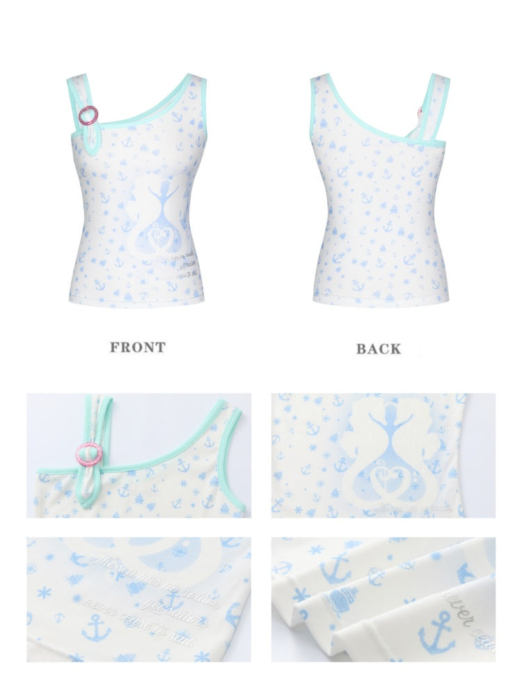 Seahorse Full Print Ring Buckle Tank Top【s0000016820】