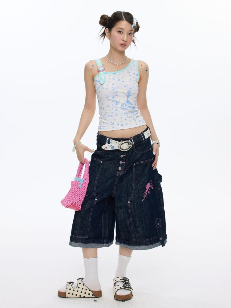 Seahorse Full Print Ring Buckle Tank Top【s0000016820】
