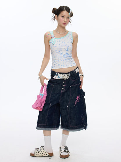Seahorse Full Print Ring Buckle Tank Top【s0000016820】