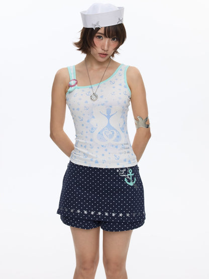 Seahorse Full Print Ring Buckle Tank Top【s0000016820】