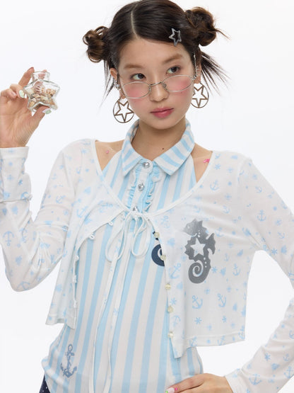 Nautical Strap Lightweight Sunscreen Cardigan【s0000016825】