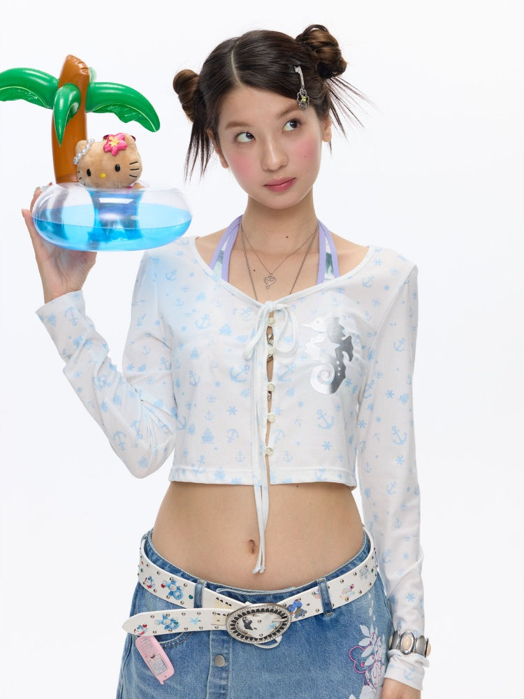 Nautical Strap Lightweight Sunscreen Cardigan【s0000016825】