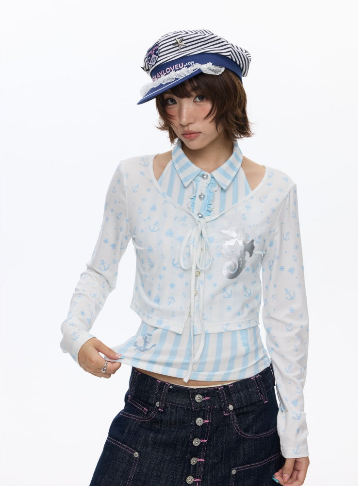 Nautical Strap Lightweight Sunscreen Cardigan【s0000016825】