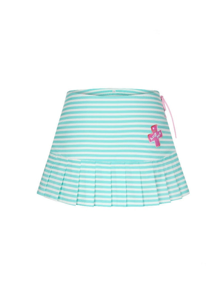 Striped Pleated Short Skirt【s0000016826】