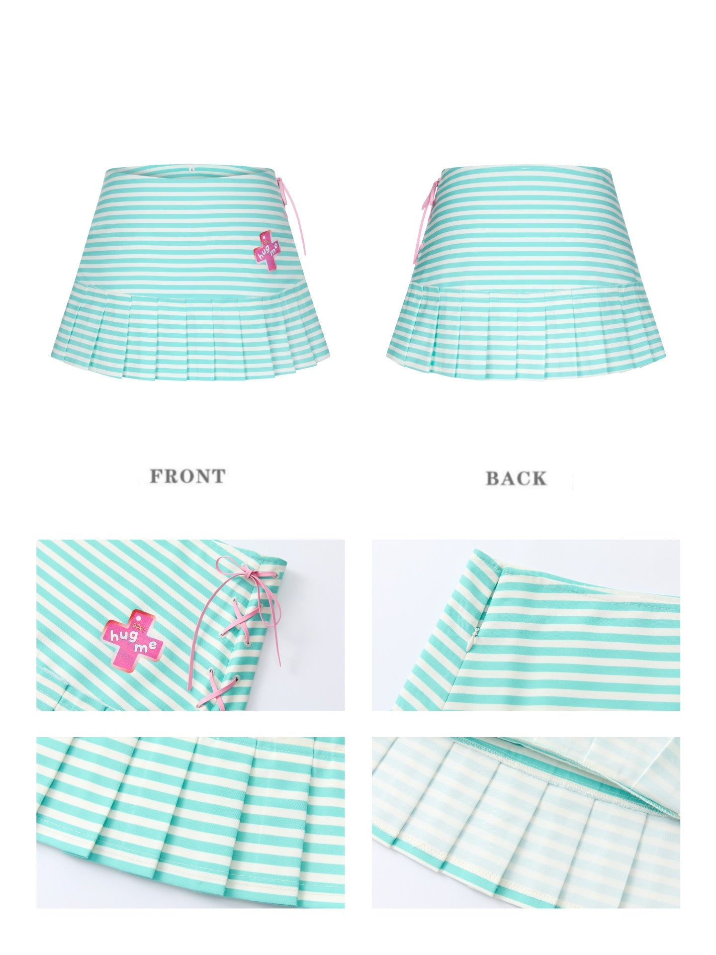 Striped Pleated Short Skirt【s0000016826】