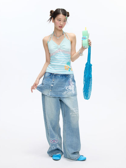 Hibiscus Beaded Hanging Neck Vest【s0000016832】