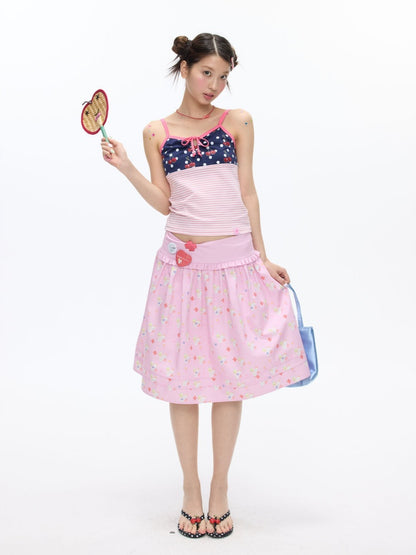Floral Low-Waisted Bud Fluffy Skirt【s0000016833】