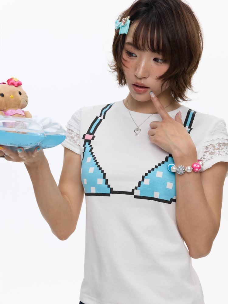 Pixel Graffiti Funny Design Short-Sleeved T-Shirt【s0000016834】
