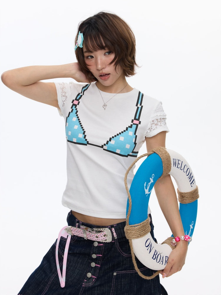 Pixel Graffiti Funny Design Short-Sleeved T-Shirt【s0000016834】