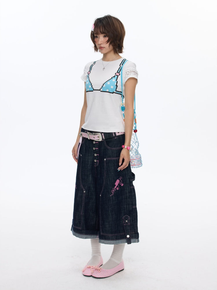 Pixel Graffiti Funny Design Short-Sleeved T-Shirt【s0000016834】