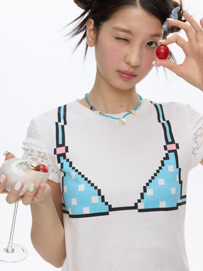 Pixel Graffiti Funny Design Short-Sleeved T-Shirt【s0000016834】