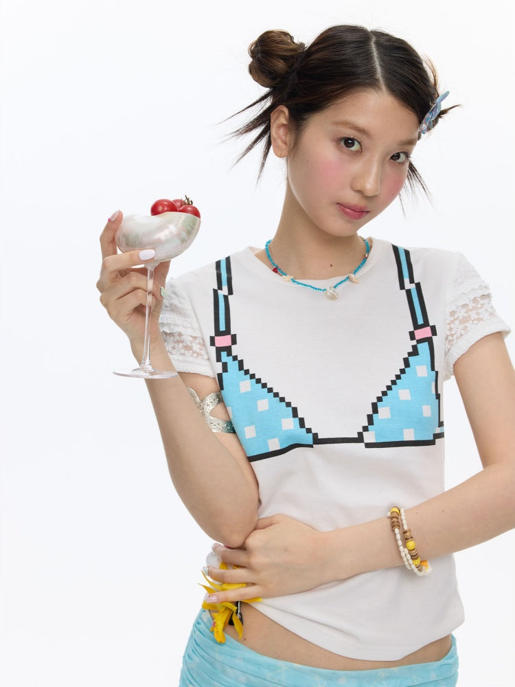 Pixel Graffiti Funny Design Short-Sleeved T-Shirt【s0000016834】